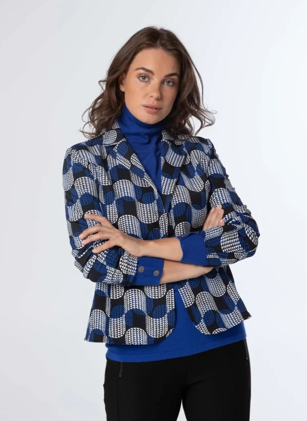 Co-Ord Sets>Norah Blazer Blauw Zwart