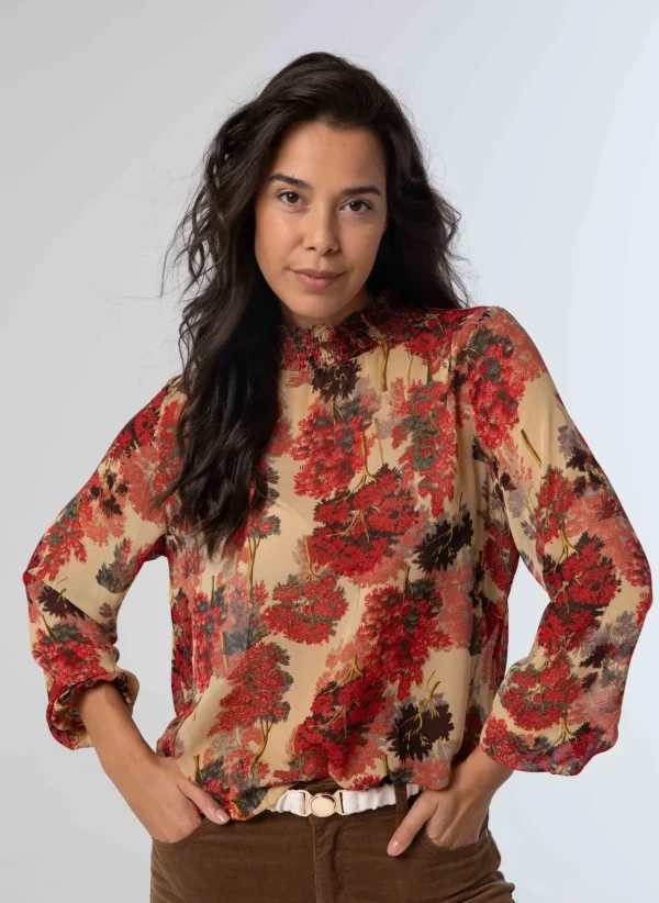 Blouses>Norah Blouse Botanisch Roze