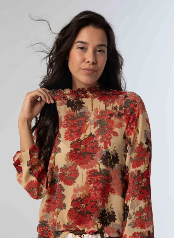 Blouses>Norah Blouse Botanisch Roze