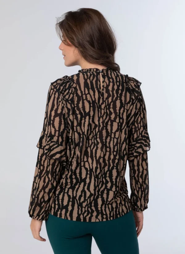 Blouses>Norah Blouse Bruin Zwart