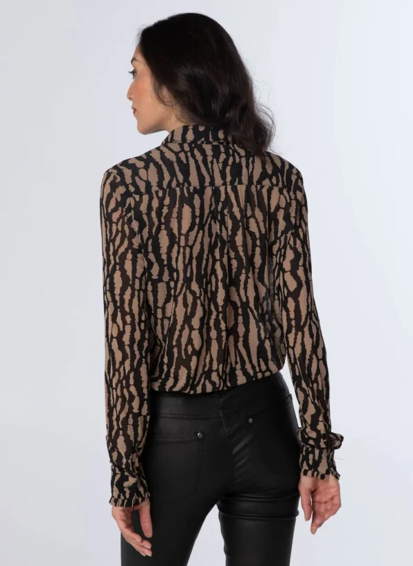 Blouses>Norah Blouse Bruin Zwart