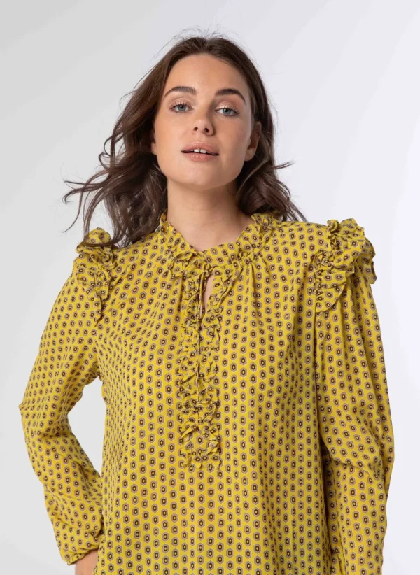 Blouses>Norah Blouse Geel Groen