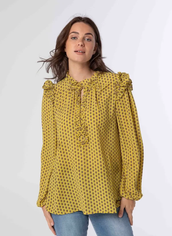 Blouses>Norah Blouse Geel Groen