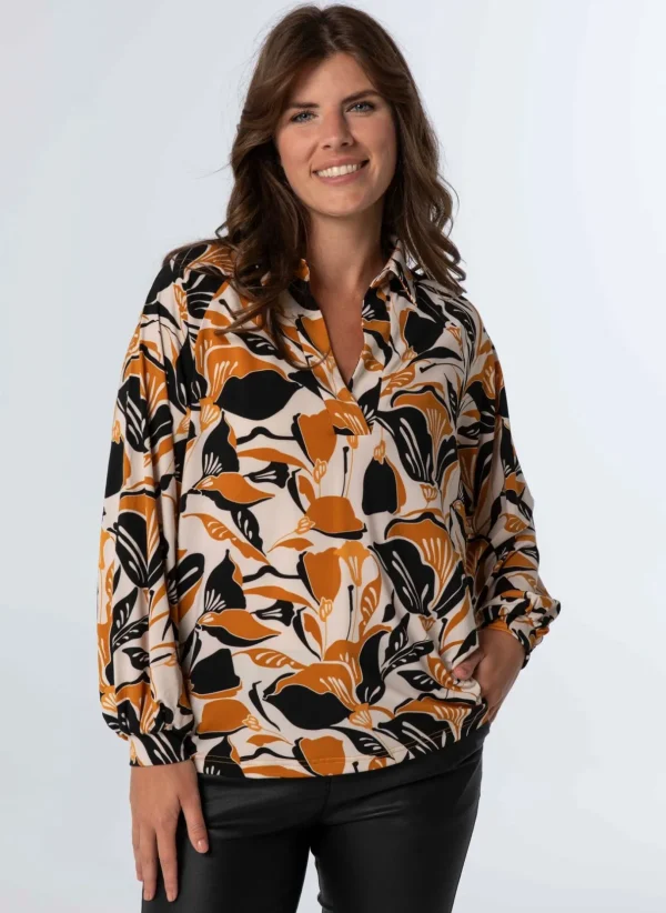 Blouses>Norah Blouse Meerkleurig Bruin