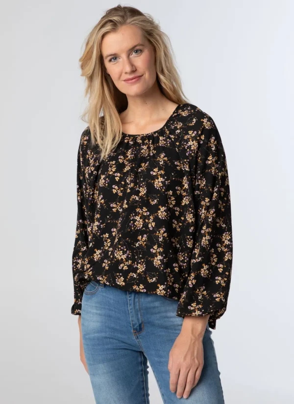 Blouses>Norah Blouse Paars Zwart