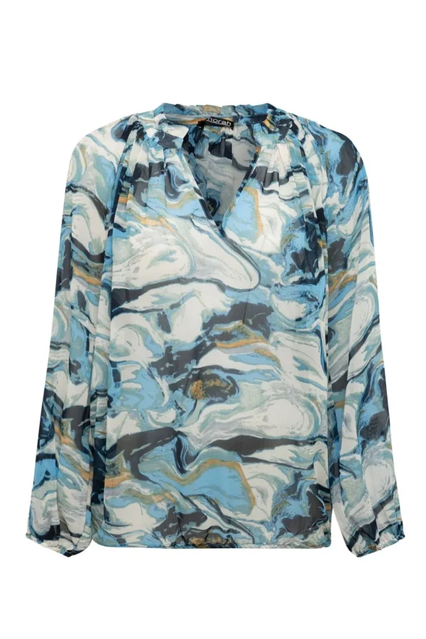 Blouses>Norah Blouse Wit Blauw