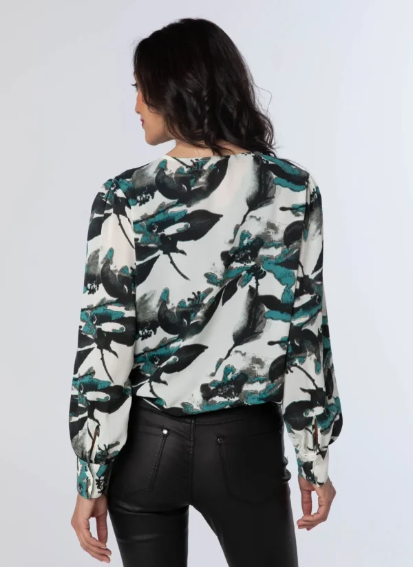 Blouses>Norah Blouse Wit Groen