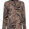 Blouses>Norah Blouse Zwart Bruin