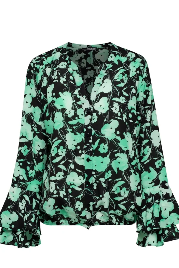 Blouses>Norah Blouse Zwart Groen