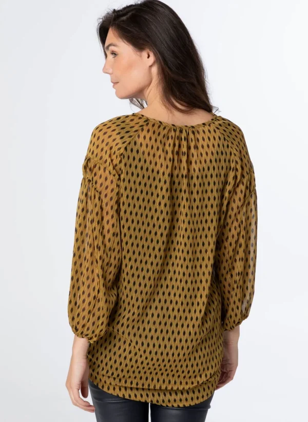 Blouses>Norah Blouse Zwart Geel