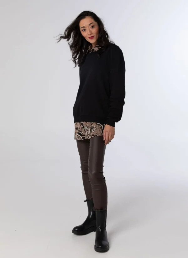 Blouses>Norah Blouse Zwart Bruin