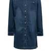 Blouses>Norah Denim Blouse Donker Blauw