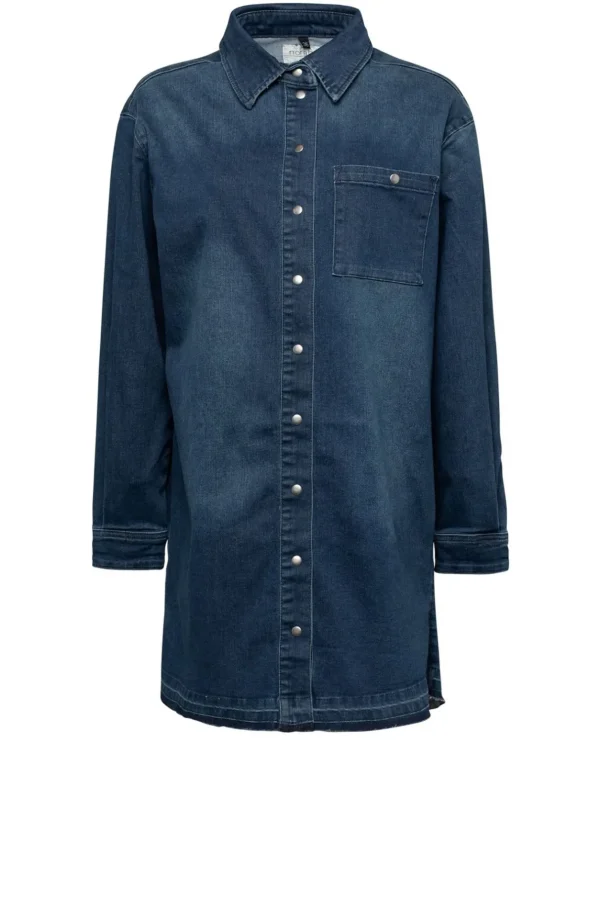 Blouses>Norah Denim Blouse Donker Blauw