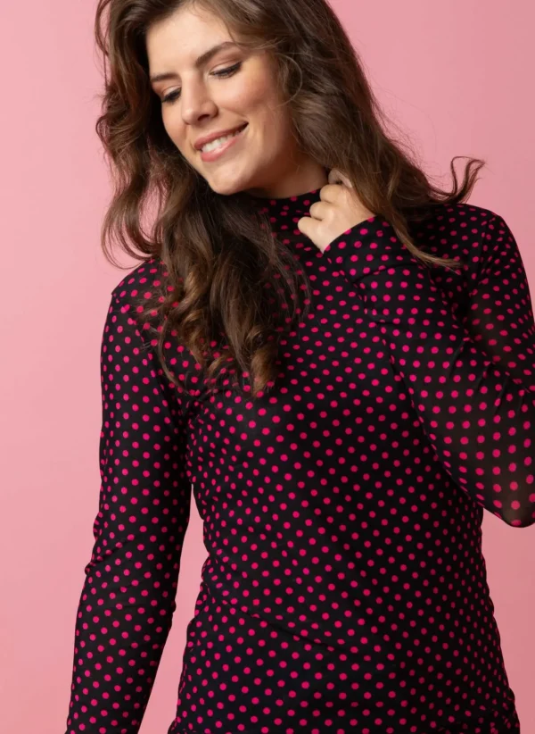 Shirts & Tops>Norah Shirt Roze Zwart