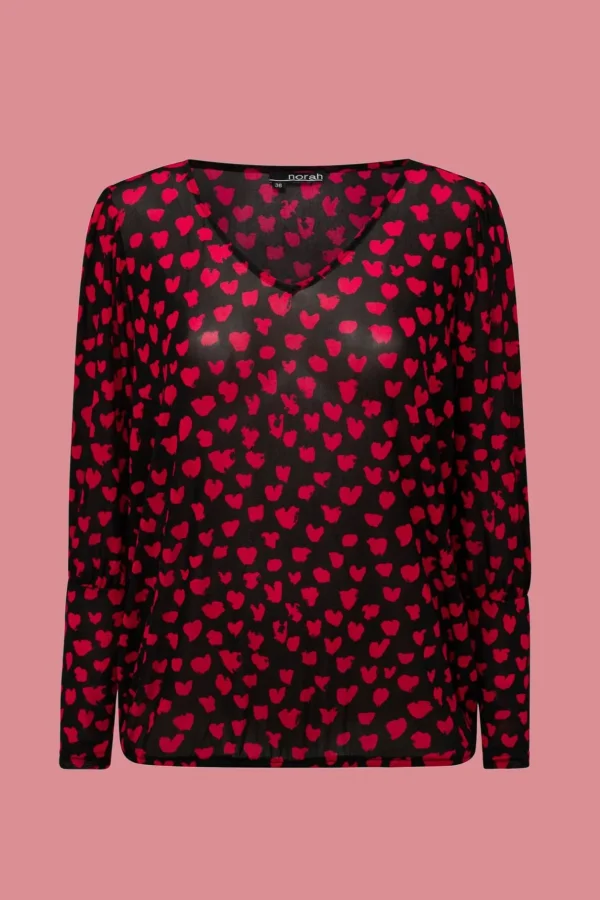 Shirts & Tops>Norah Shirt Zwart Roze