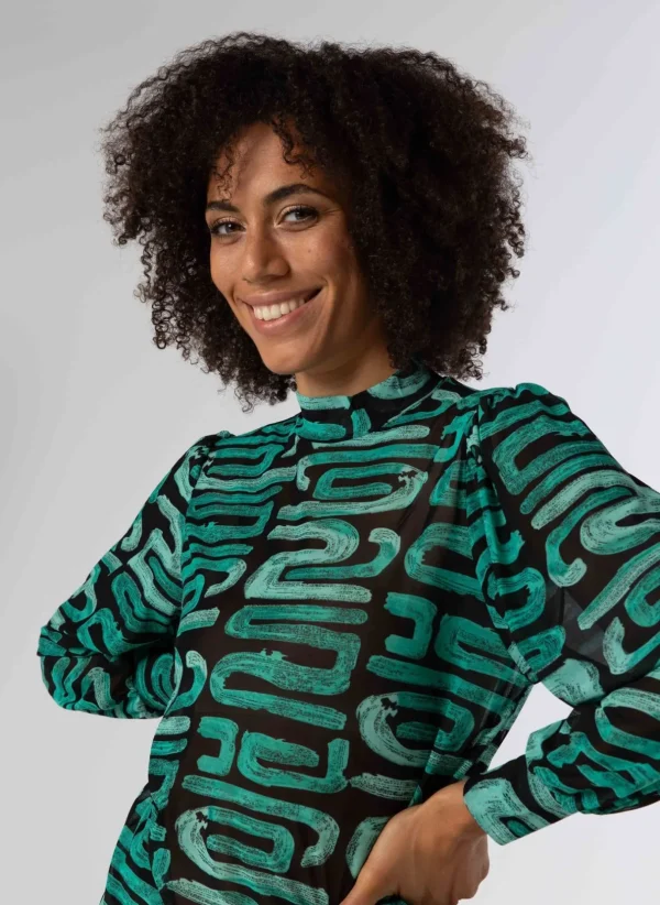 Shirts & Tops>Norah Shirt Zwart Groen