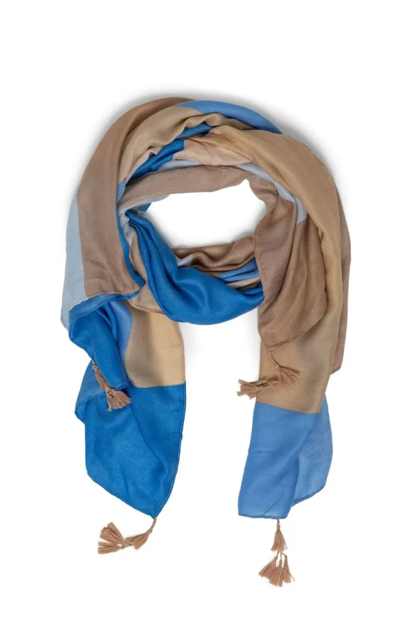 Accessoires>Norah Sjaal Blauw Bruin