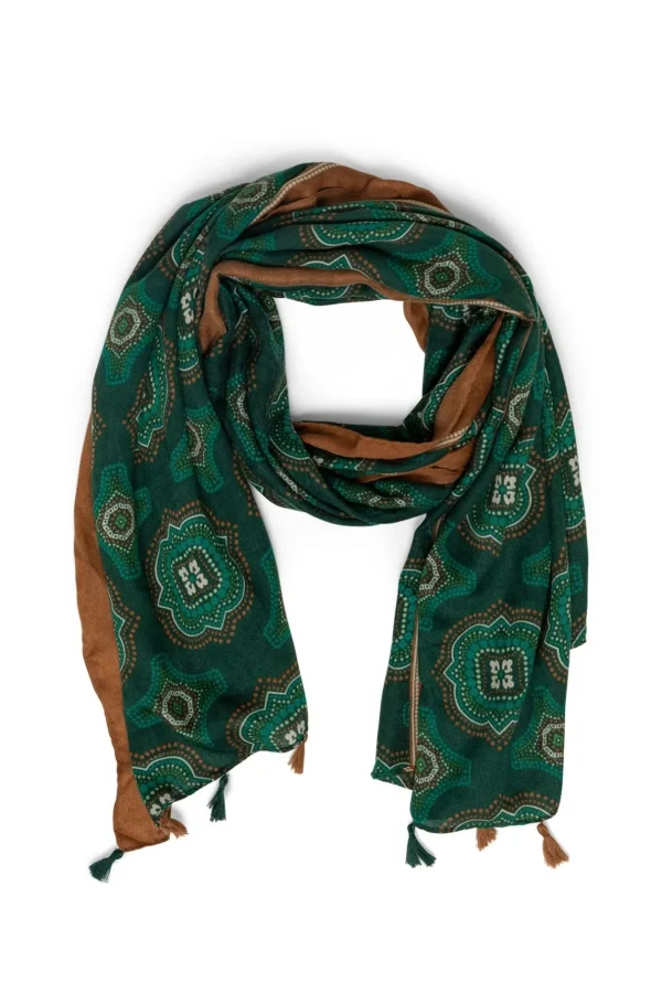 Accessoires>Norah Sjaal Bruin Groen