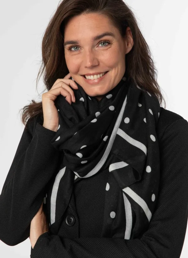 Accessoires>Norah Sjaal Wit Zwart