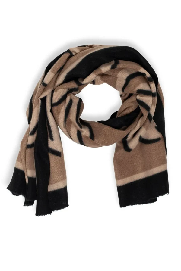 Accessoires>Norah Sjaal Zwart Beige