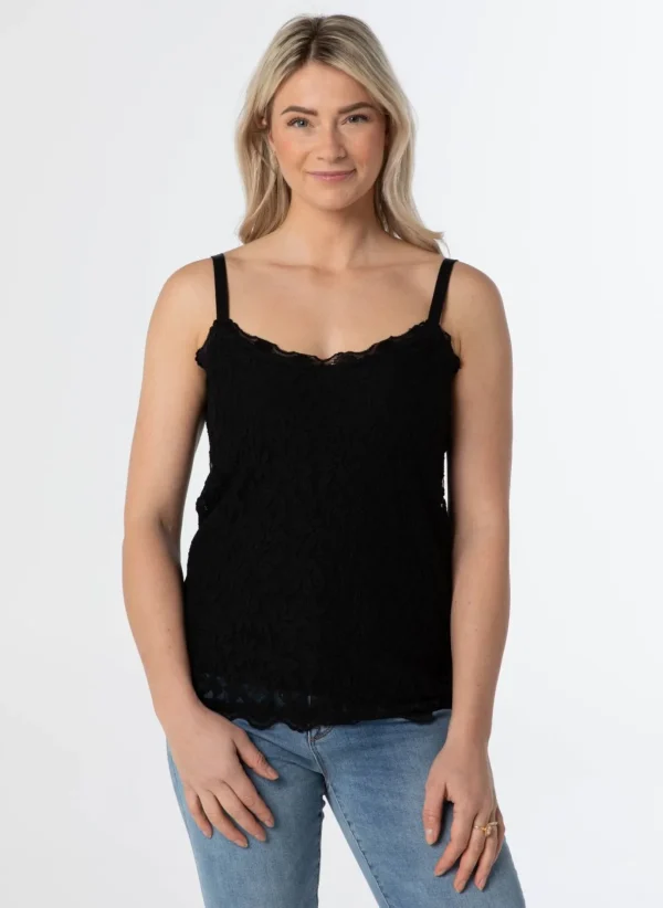 Shirts & Tops>Norah Top Kant Zwart